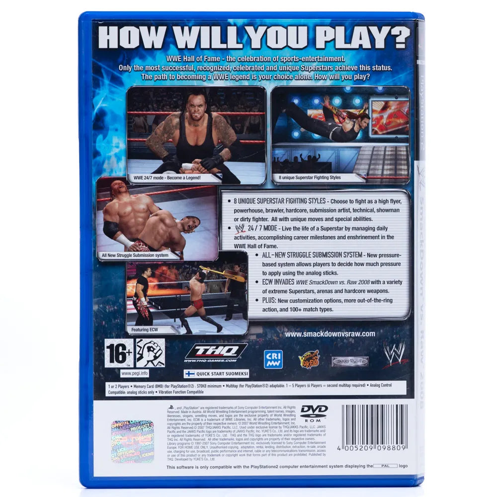 WWE SmackDown vs. Raw 2008 - PS2 spill
