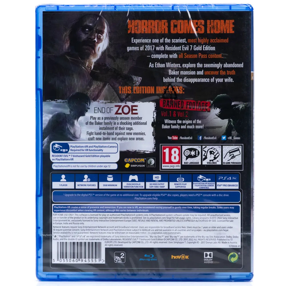 Resident Evil 7: Biohazard Gold Edition - PS4 spill (Forseglet)