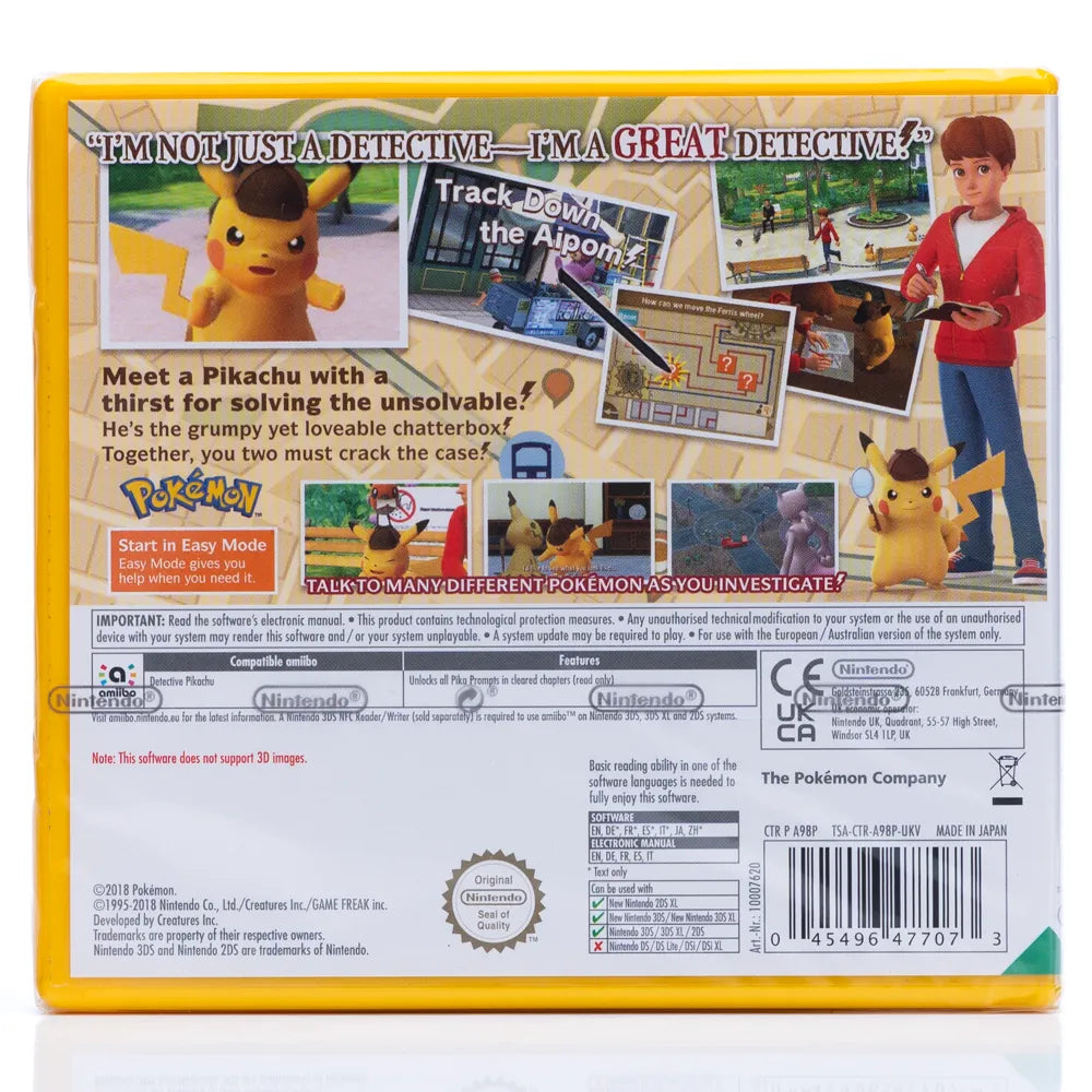 Detective Pikachu - Nintendo 3DS spill (Forseglet)