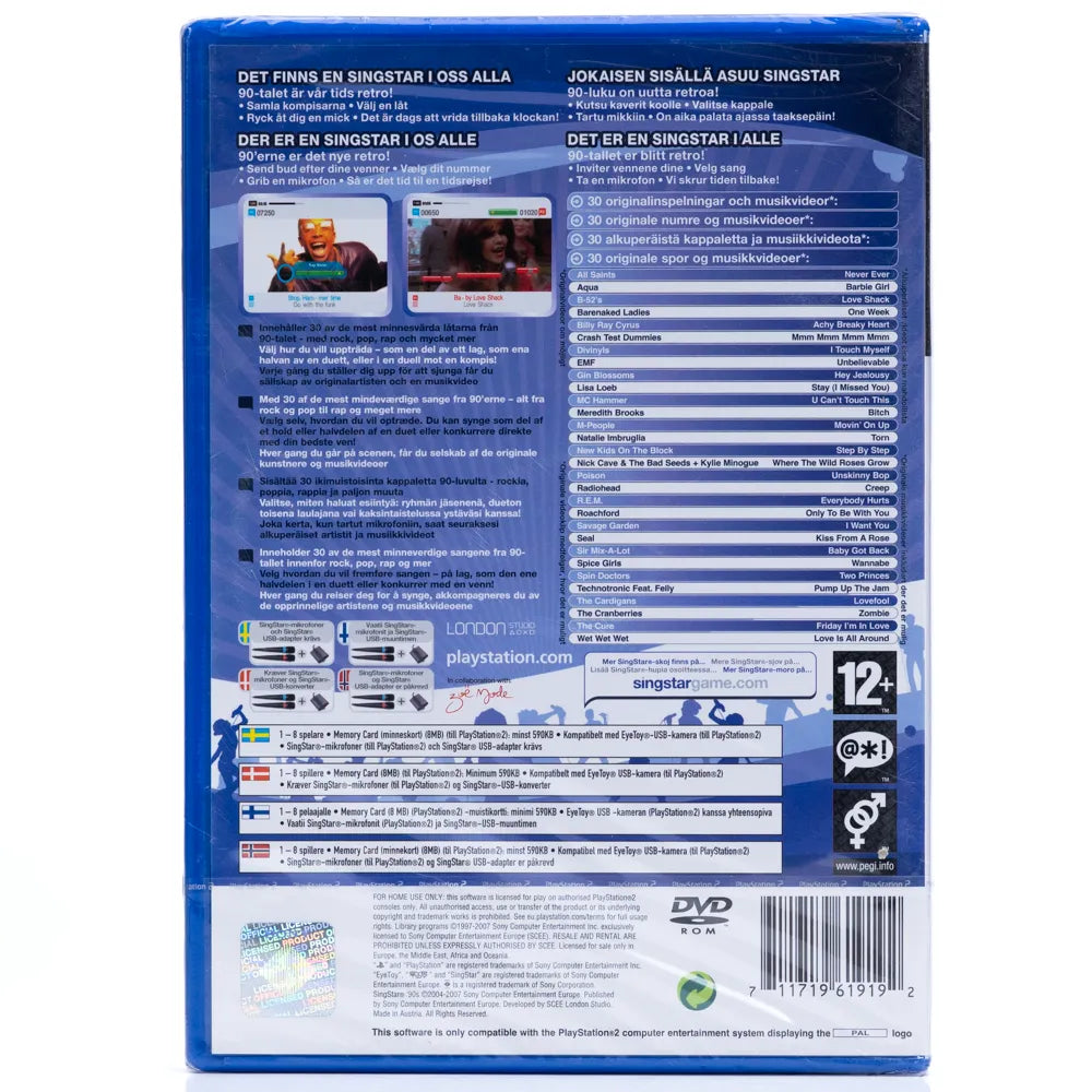 SingStar '90s - PS2 spill (Forseglet)