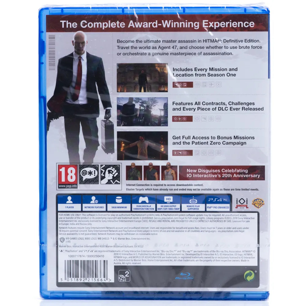 Hitman: Definitive Edition - PS4 spill (Forseglet)