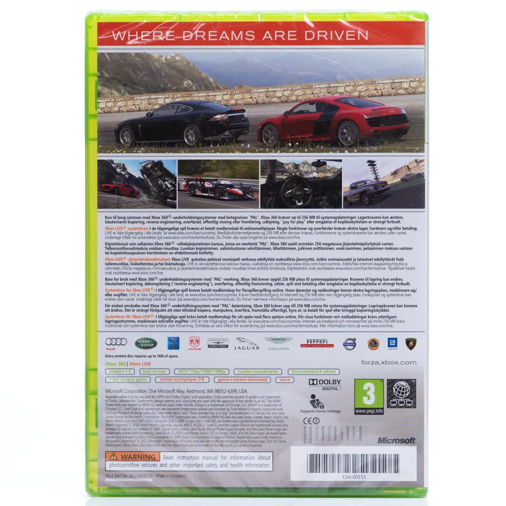 Forza Motorsport 3 - Xbox 360 spill (Forseglet, Bundle Copy-utgave)