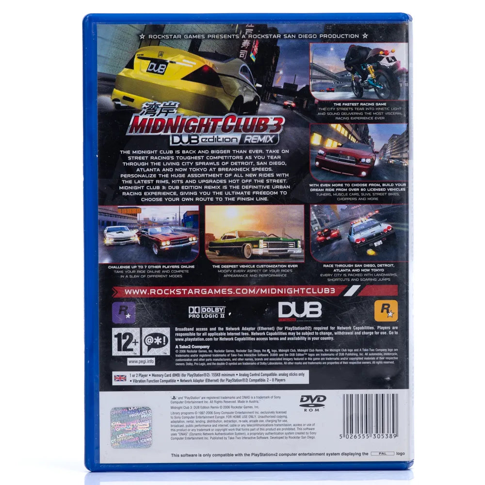 Midnight Club 3: DUB Edition - PS2 Spill - Retrospillkongen