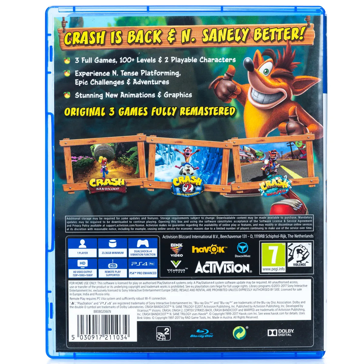 Crash Bandicoot: N. Sane Trilogy - PS4 Spill - Retrospillkongen