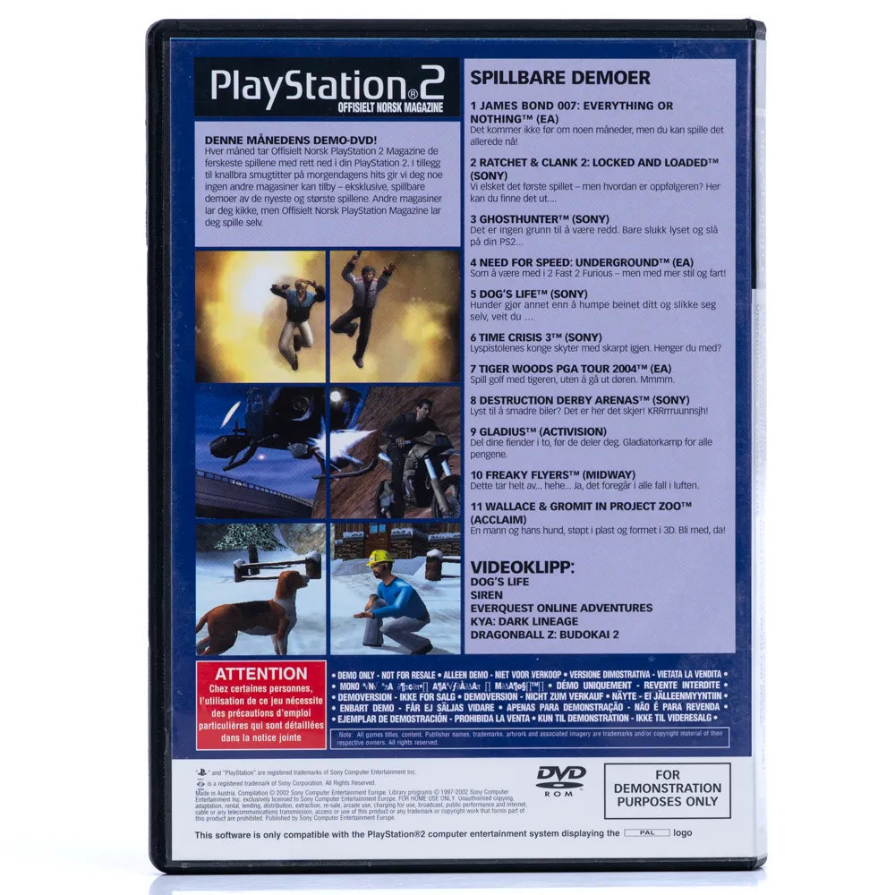 Offisielt Norsk Magazine Demo Disc 11 Spillbare Demoer - PS2 spill - Retrospillkongen