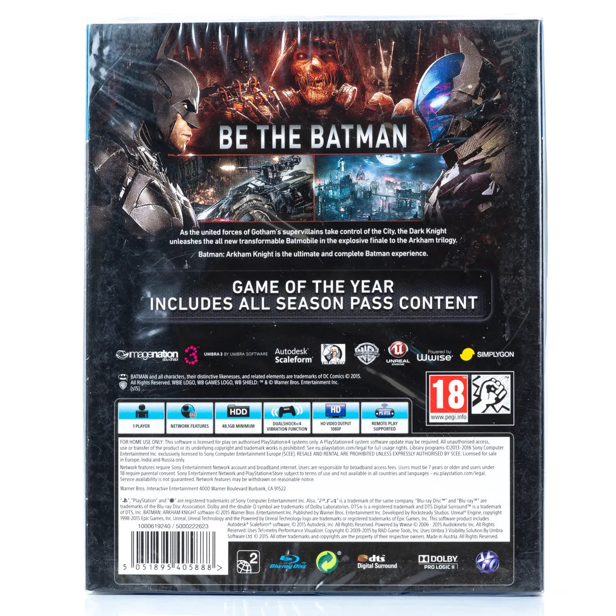 Batman: Arkham Knight (Game Of The Year Edition) - PS4 spill (Forseglet) - Retrospillkongen