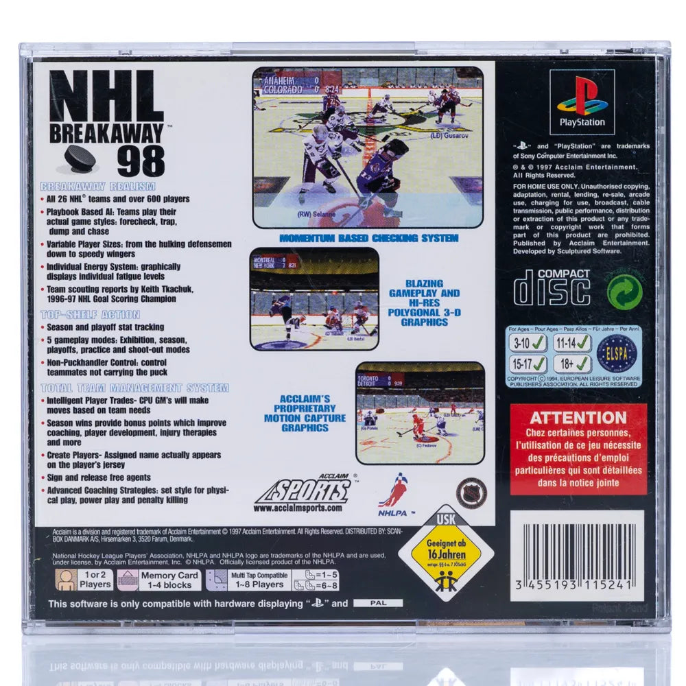 NHL Breakaway 98 - PS1 Spill - Retrospillkongen