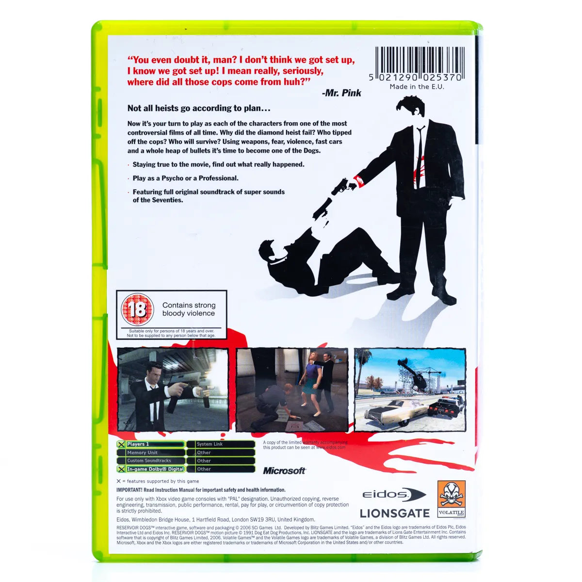 Reservoir Dogs - Xbox spill - Retrospillkongen