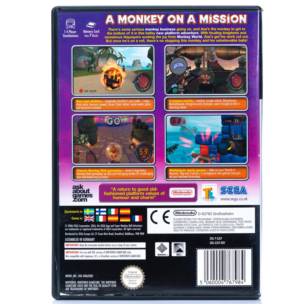 Super Monkey Ball Adventure - Gamecube spill - Retrospillkongen