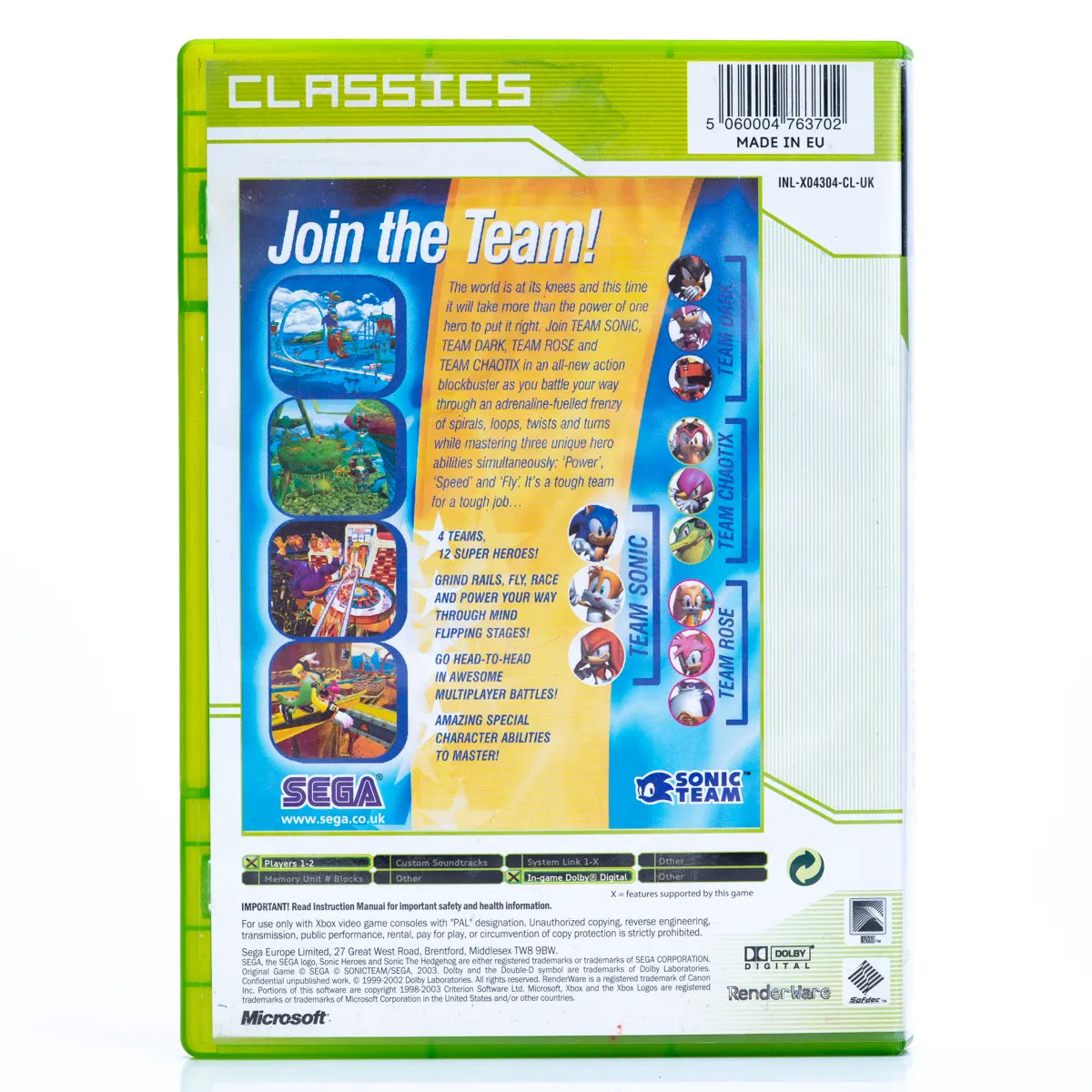 Sonic Heroes - Xbox spill - Retrospillkongen