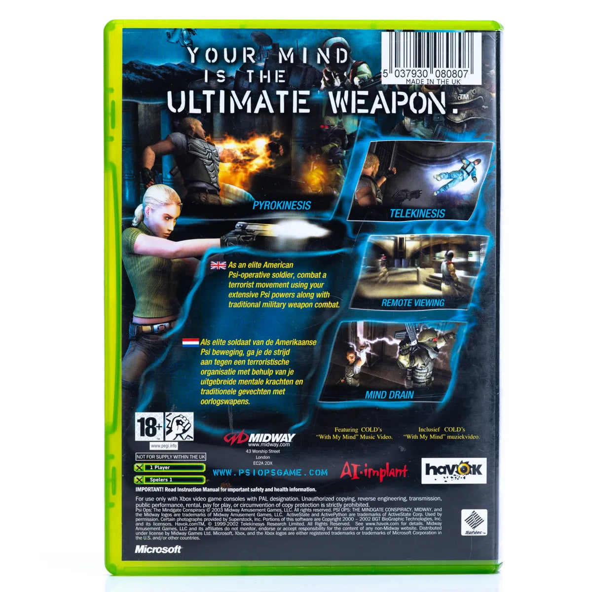 Psi Ops The Mindgate Conspiracy - Xbox spill - Retrospillkongen