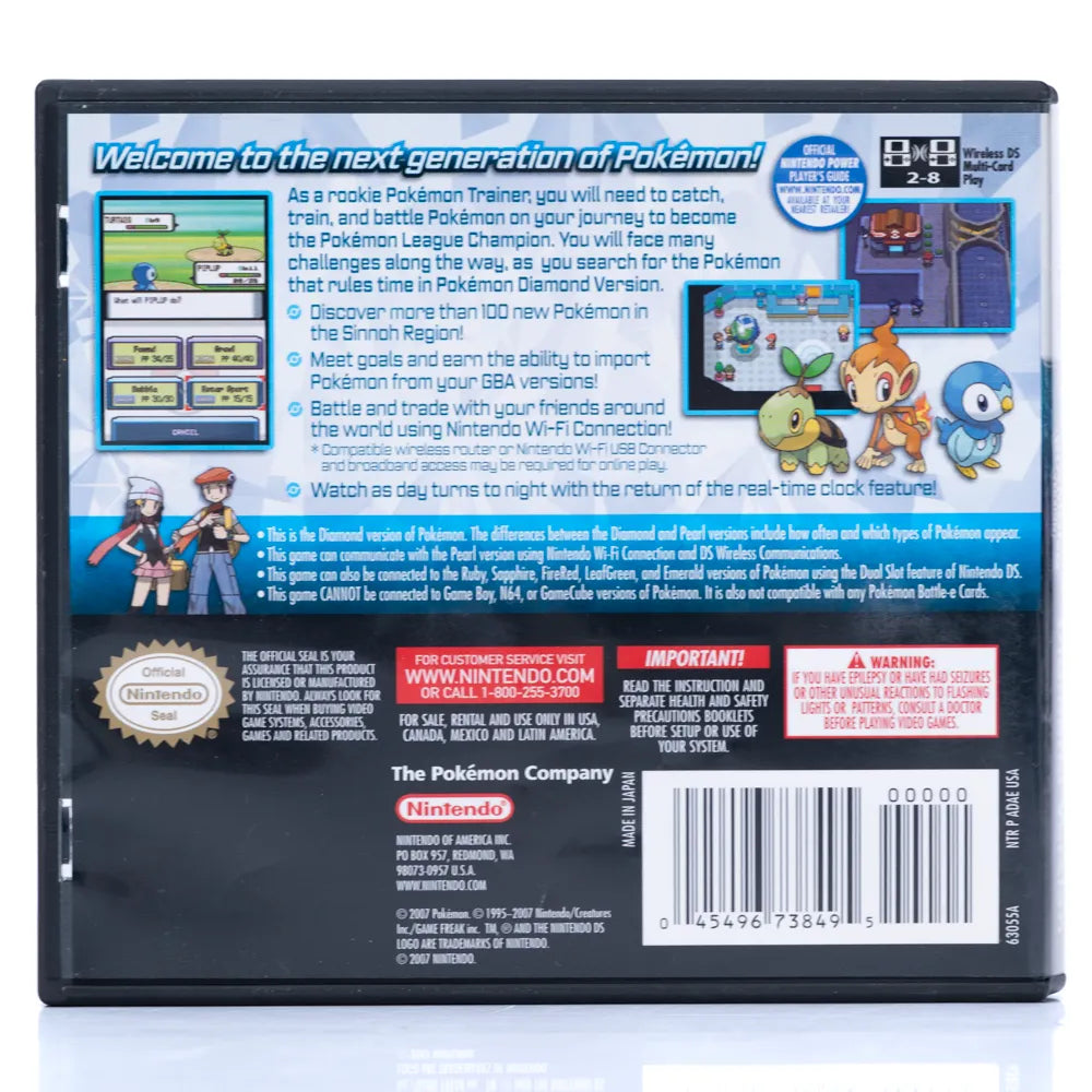 Pokémon Diamond Version - Nintendo DS spill (NTSC, regionfri)