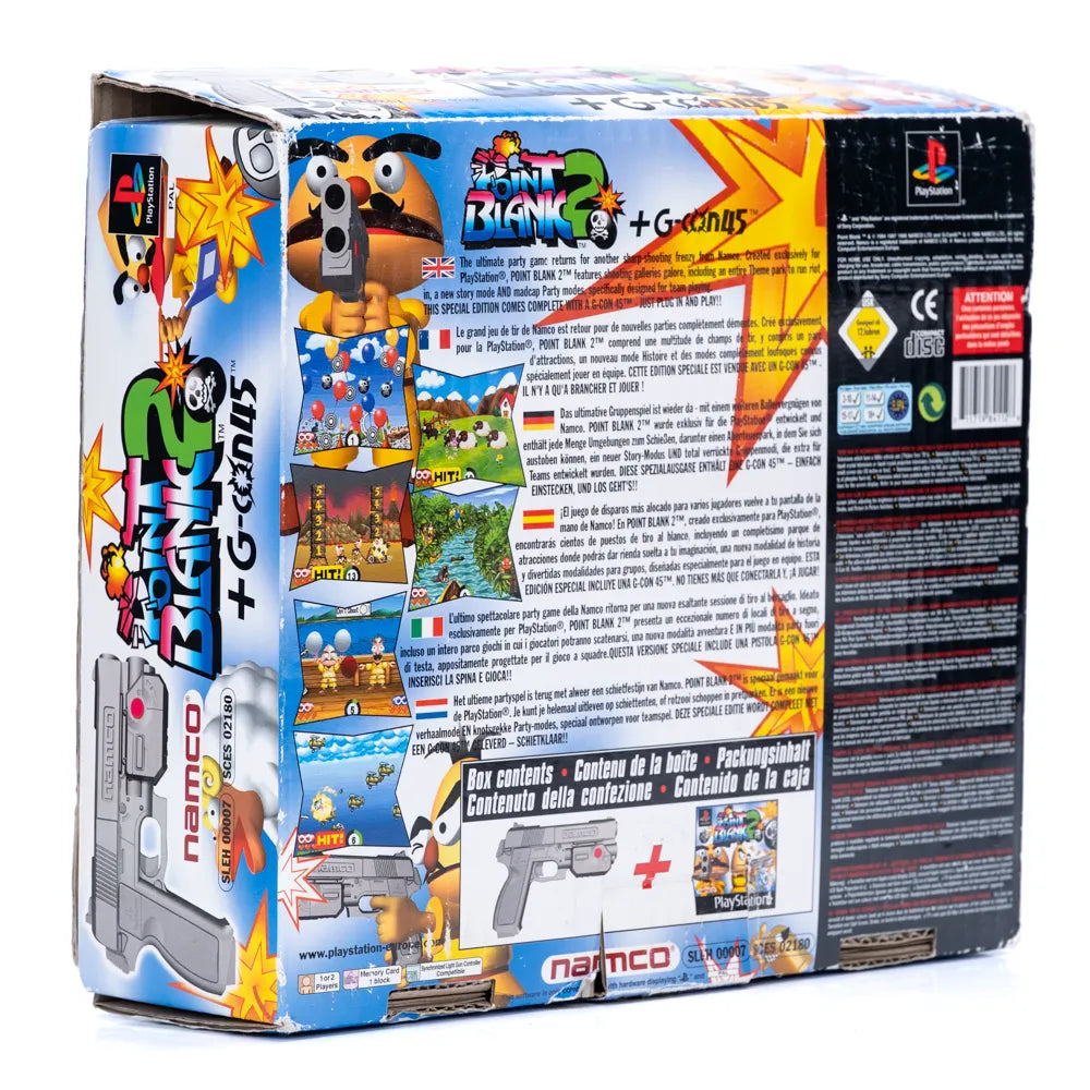 Point Blank 2 med G-Con 45 Light Gun kontroller i eske