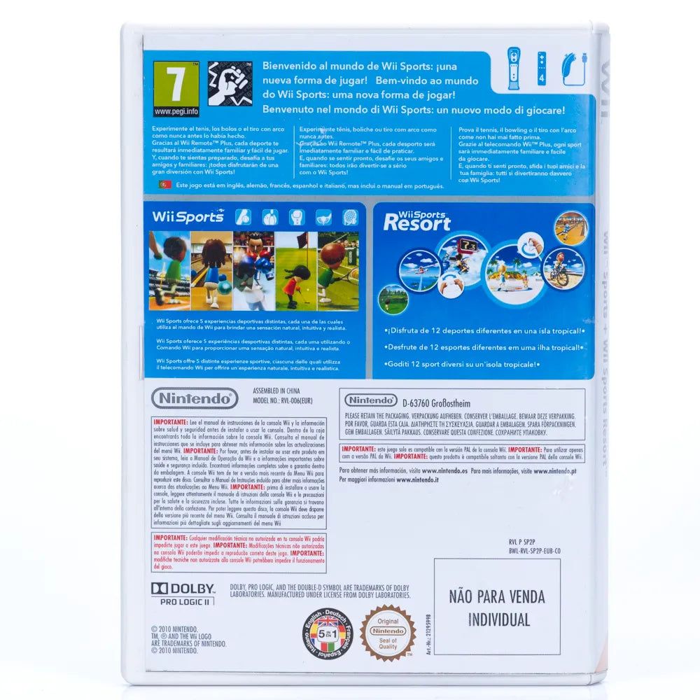 Wii Sports + Wii Sports Resort - Wii spill - Retrospillkongen