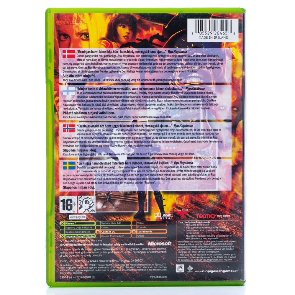 Ninja Gaiden - Xbox spill - Retrospillkongen