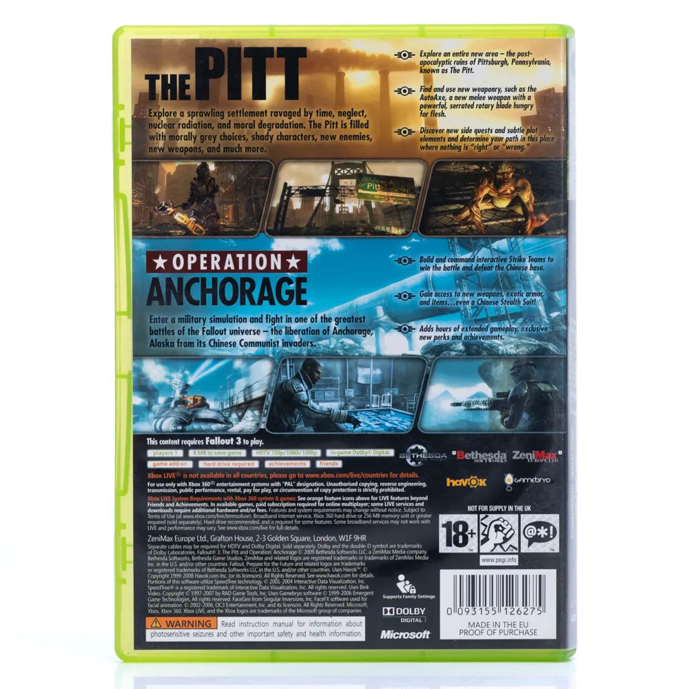 Fallout 3 Game Add-On Pack: The Pitt and Operation: Anchorage - Xbox 360 spill - Retrospillkongen