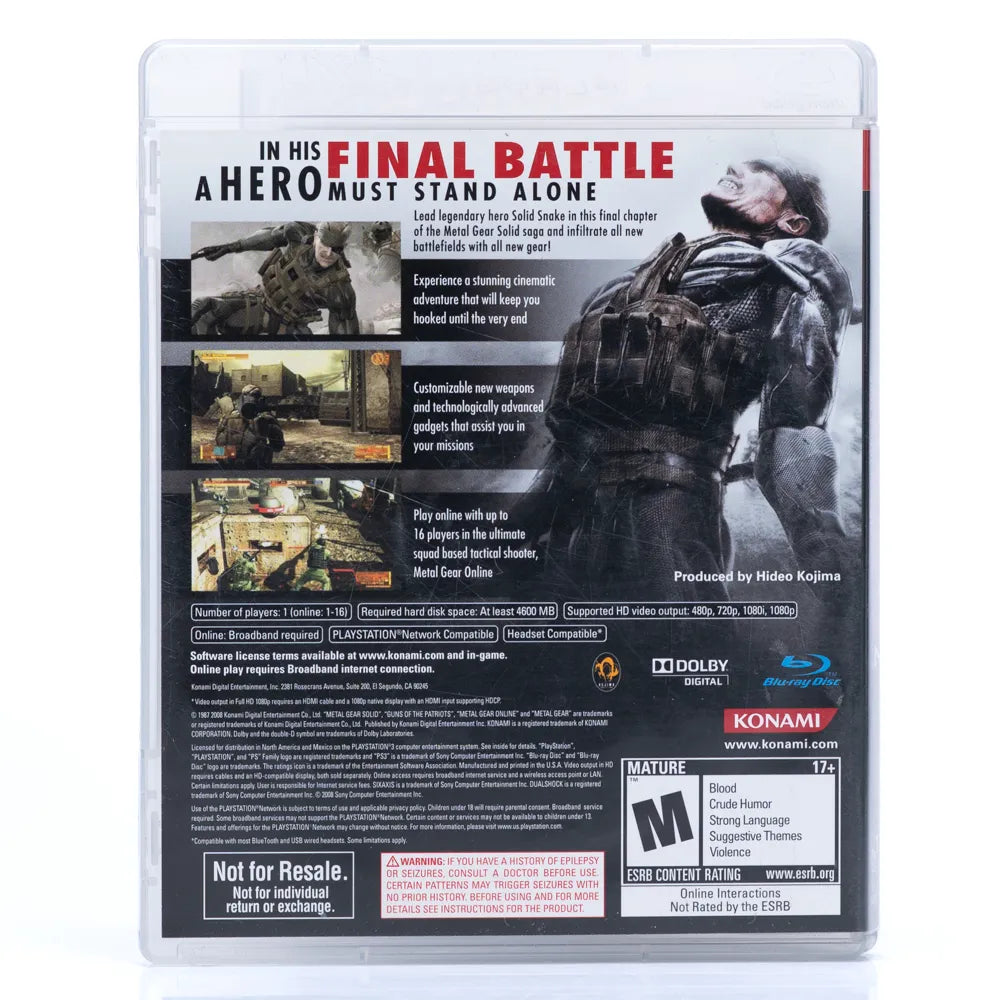 Metal Gear Solid 4: Guns of the Patriots - PS3 spill (NTSC, Regionfri) - Retrospillkongen
