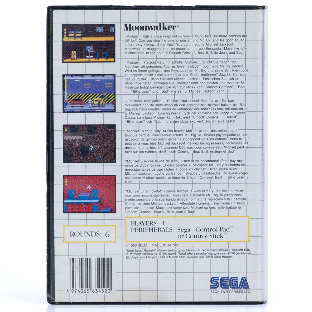Michael Jackson's Moonwalker - Sega Master System spill - Retrospillkongen