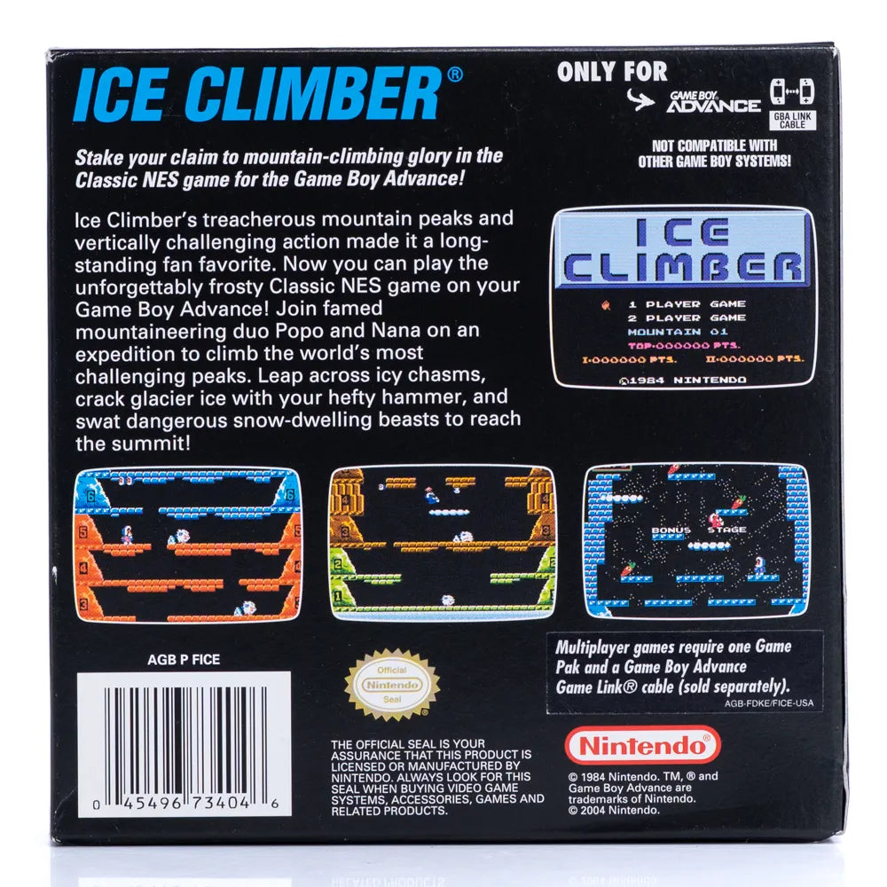 Ice Climber (I Eske, NTSC-U, regionfri) - GBA spill - Retrospillkongen