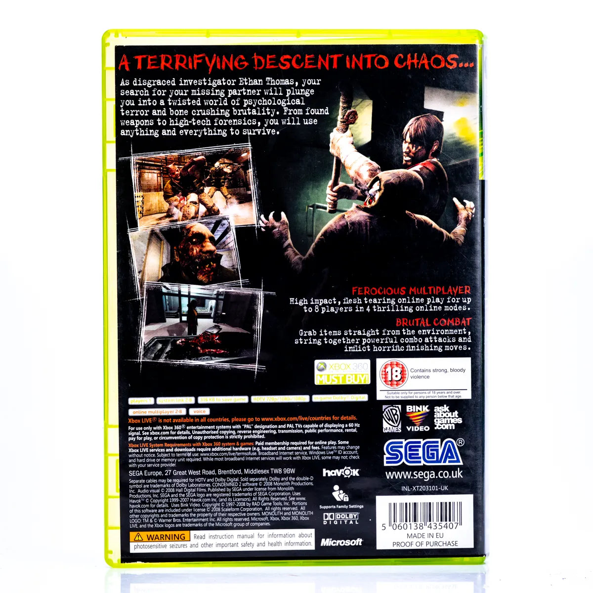 Condemned 2 - Xbox 360 spill - Retrospillkongen