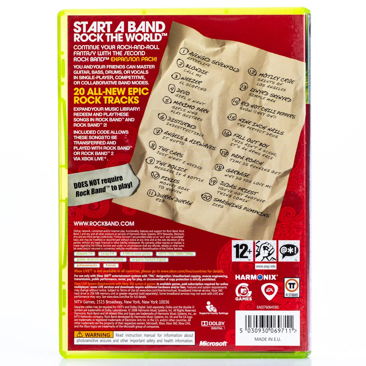 Rock Band Song Pack 2 - Xbox 360 spill - Retrospillkongen