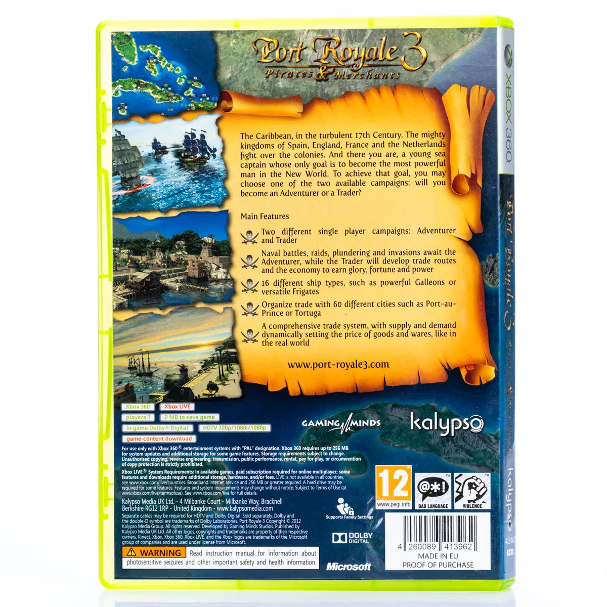 Port Royale 3: Pirates & Merchants - Xbox 360 spill - Retrospillkongen