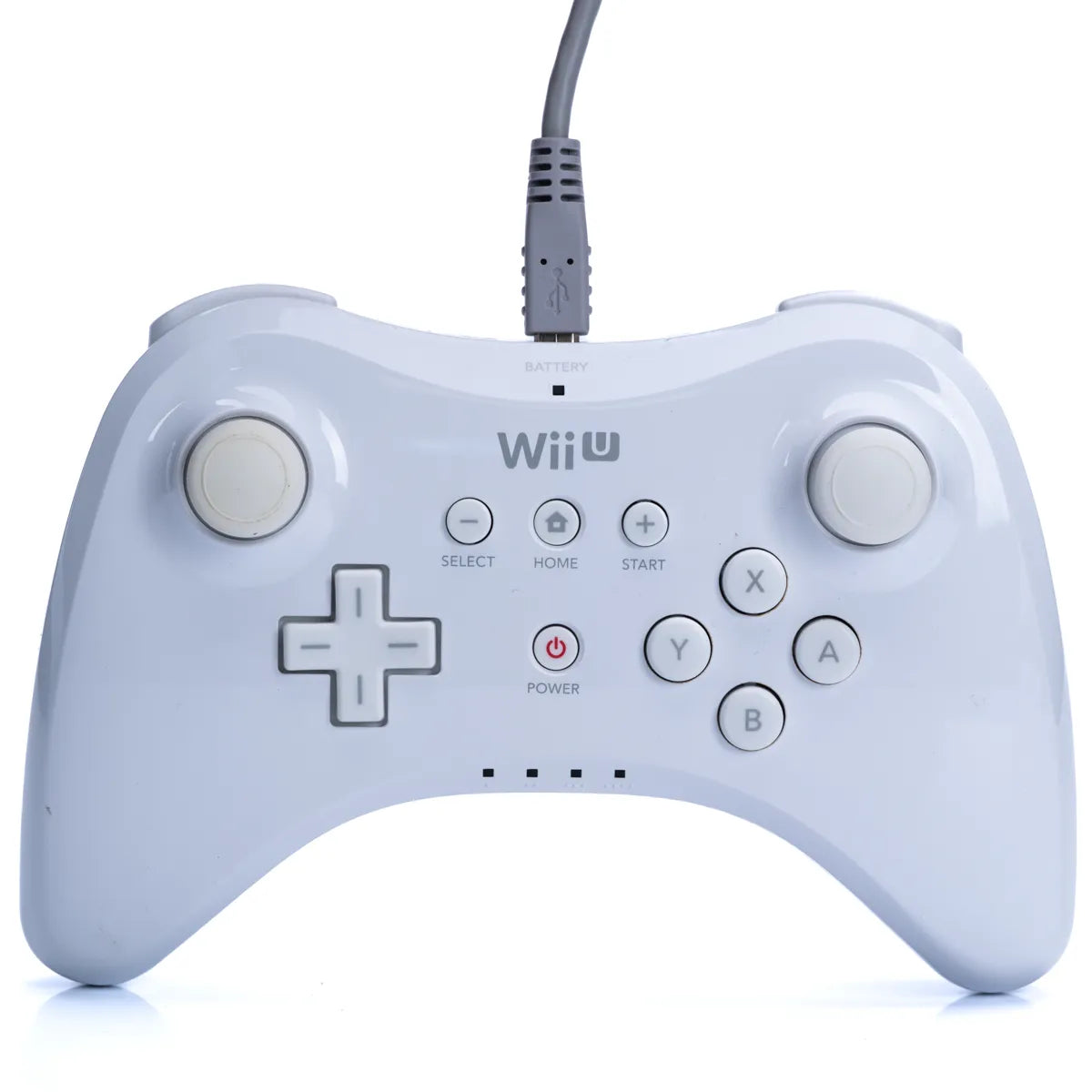 Original Hvit Nintendo Wii U Pro Kontroller - Retrospillkongen