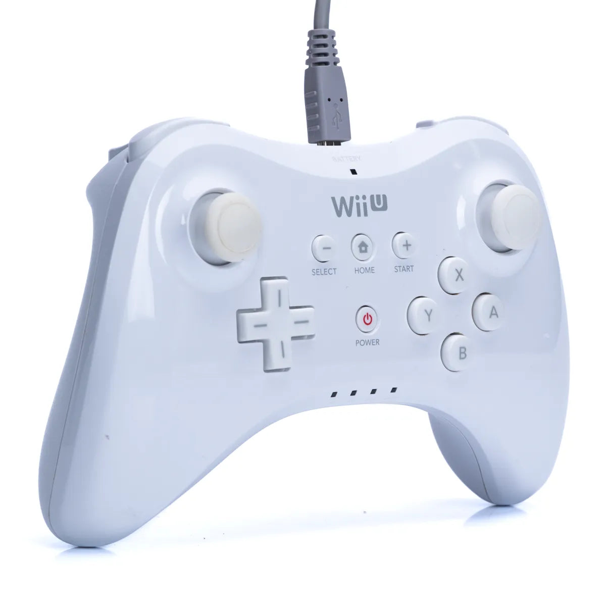 Original Hvit Nintendo Wii U Pro Kontroller - Retrospillkongen