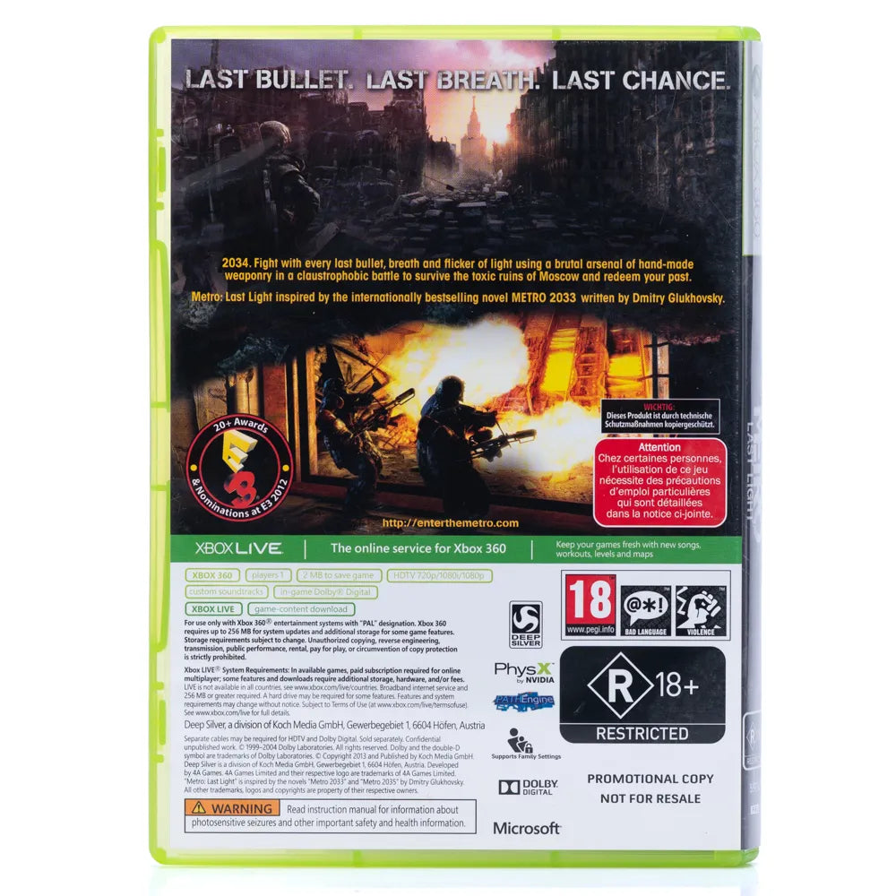 Metro: Last Light - Xbox 360 spill