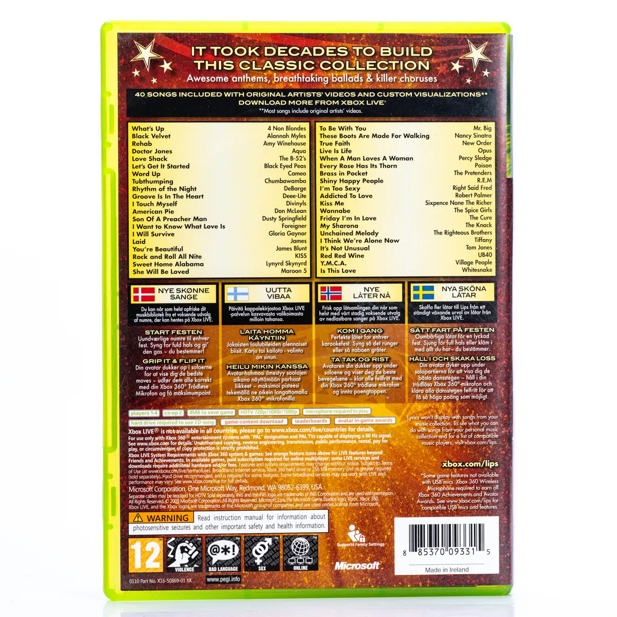 Lips: Party Classics - Xbox 360 spill - Retrospillkongen