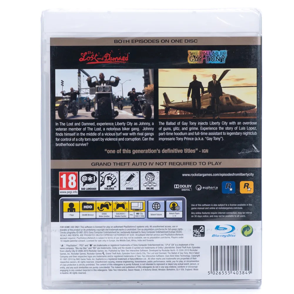 Grand Theft Auto: Episodes from Liberty City (Forseglet) - PS3 spill - Retrospillkongen