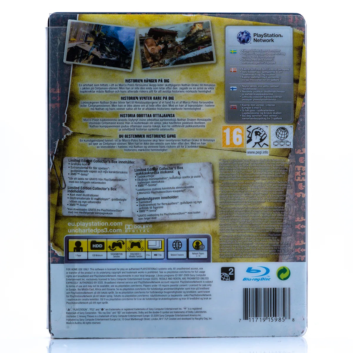 Uncharted 2: Among Thieves - PS3 spill (Steelbook) - Retrospillkongen