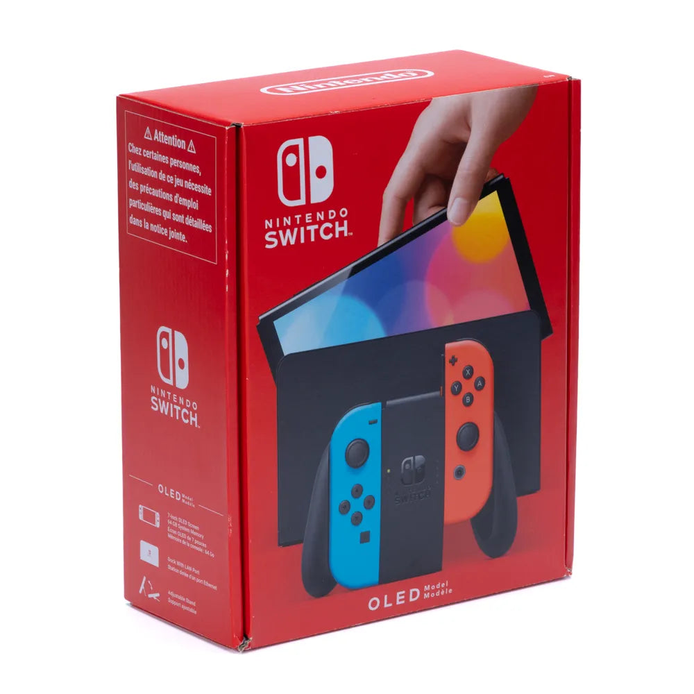 Nintendo Switch OLED Rød og Blå Konsoll i Eske - Retrospillkongen