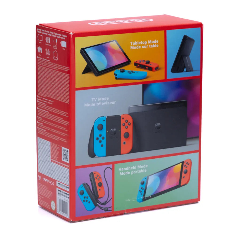 Nintendo Switch OLED Rød og Blå Konsoll i Eske - Retrospillkongen