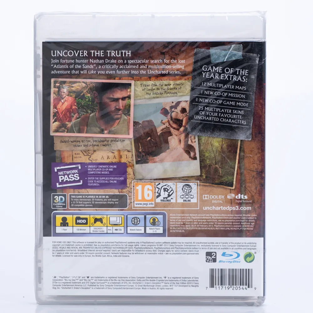 Uncharted 3: Drake's Deception (Forseglet, Game of the Year Edition) - PS3 spill