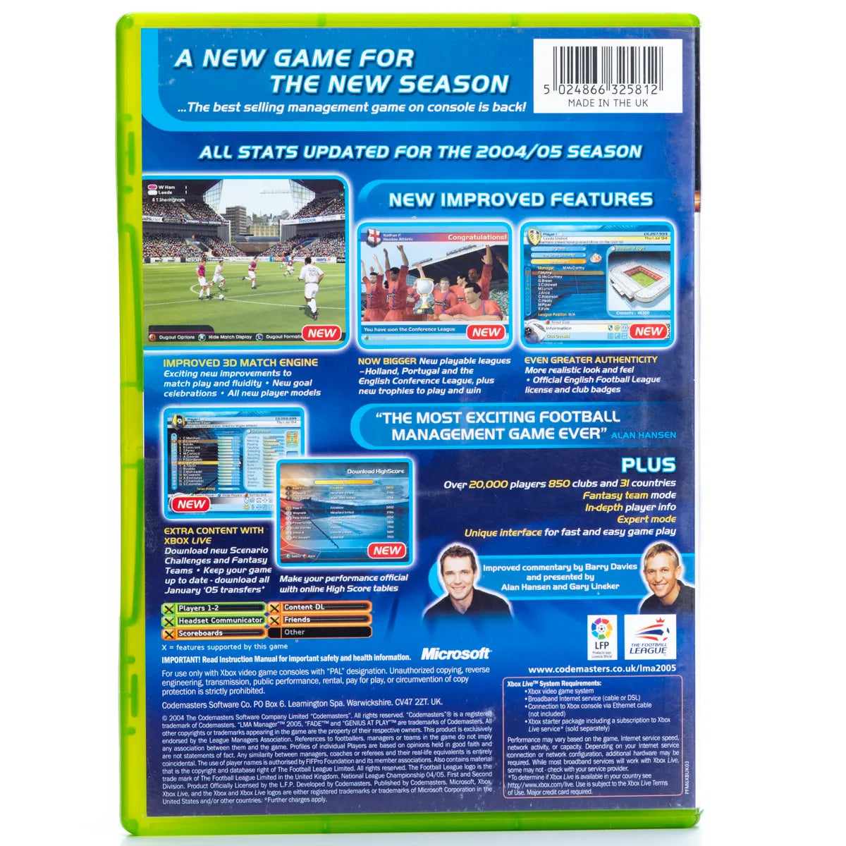 LMA Manager 2005 - Xbox spill - Retrospillkongen