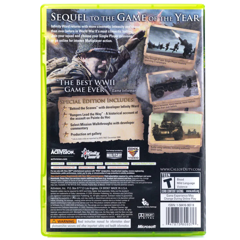 Call of Duty 2 Special Edition (NTSC) - Xbox 360 spill - Retrospillkongen