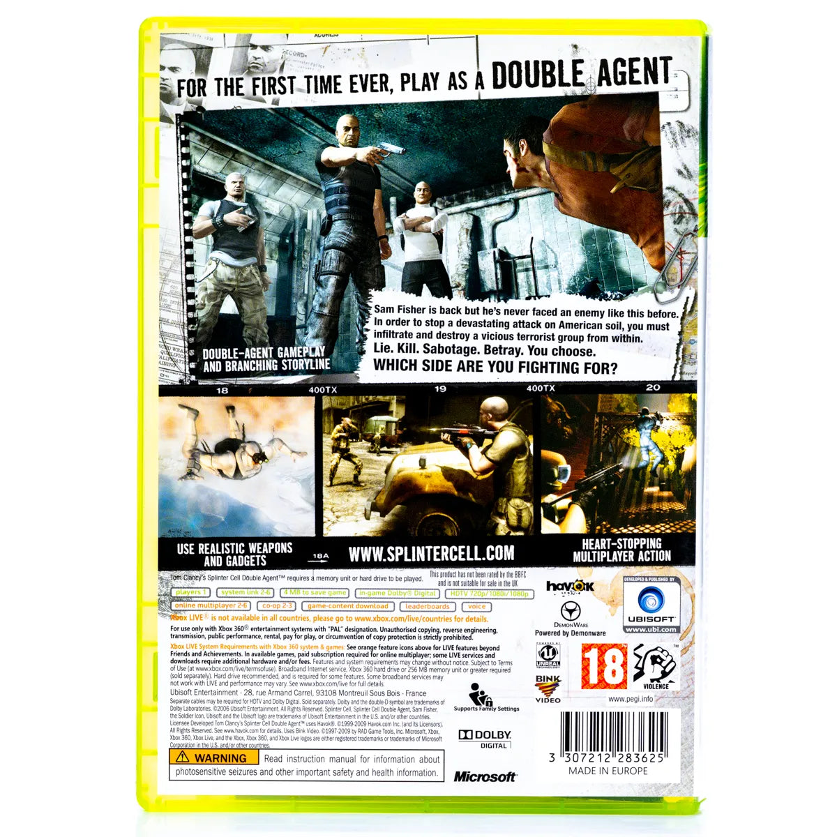 Tom Clancy’s Splinter Cell Double Agent - Xbox 360 spill - Retrospillkongen