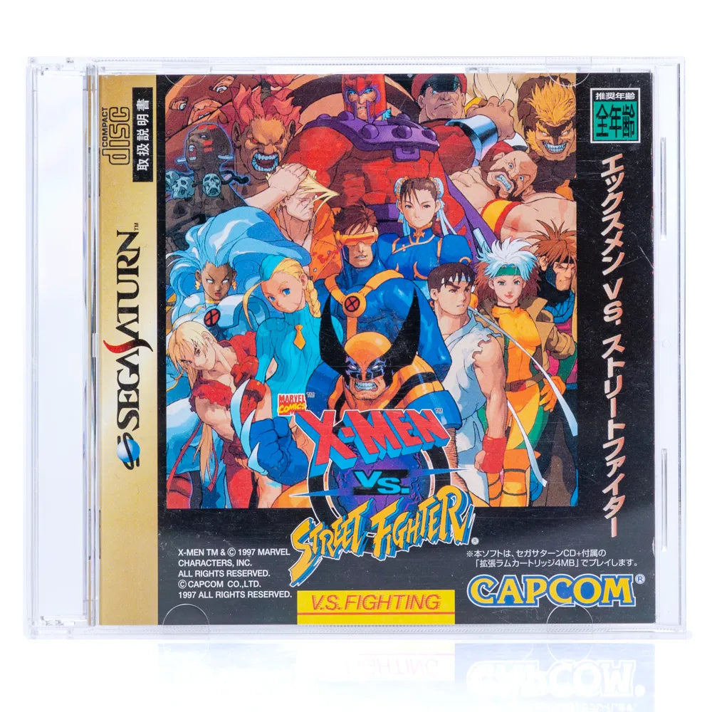 X-Men vs. Street Fighter - Sega Saturn spill (Japansk) (i eske) - Retrospillkongen