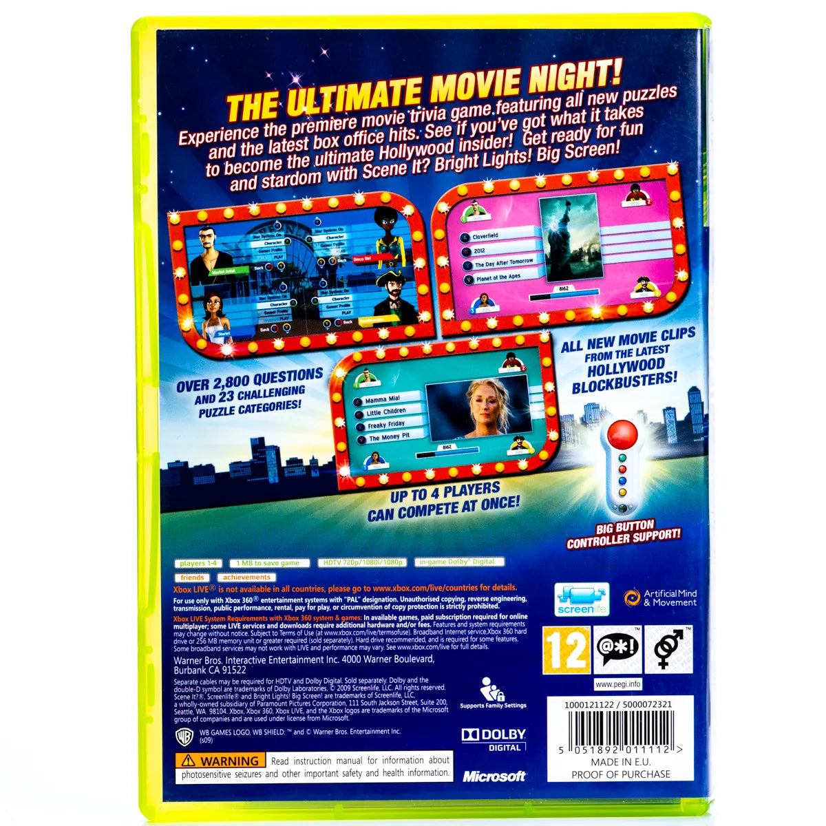 Scene It? Bright Lights! Big Screen! - Xbox 360 spill - Retrospillkongen