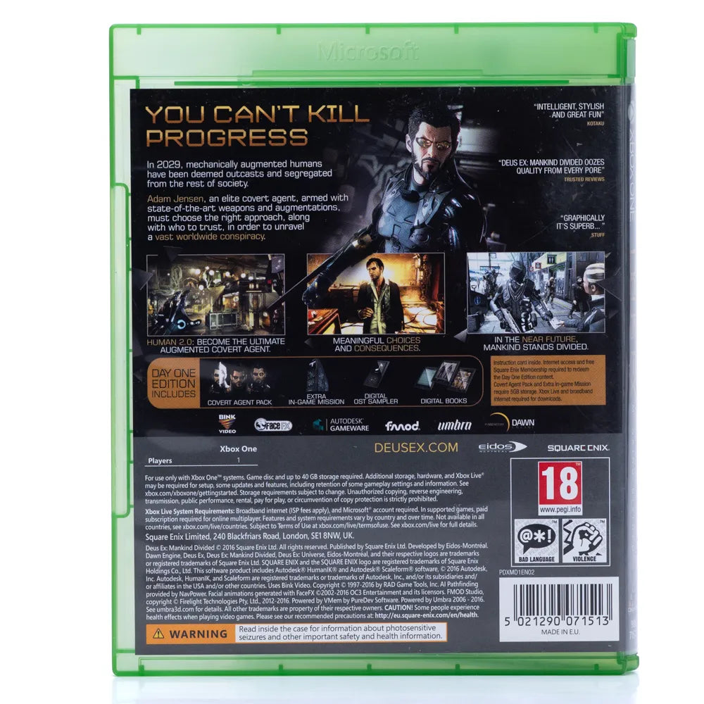 Deus Ex: Mankind Divided - Xbox One spill - Retrospillkongen