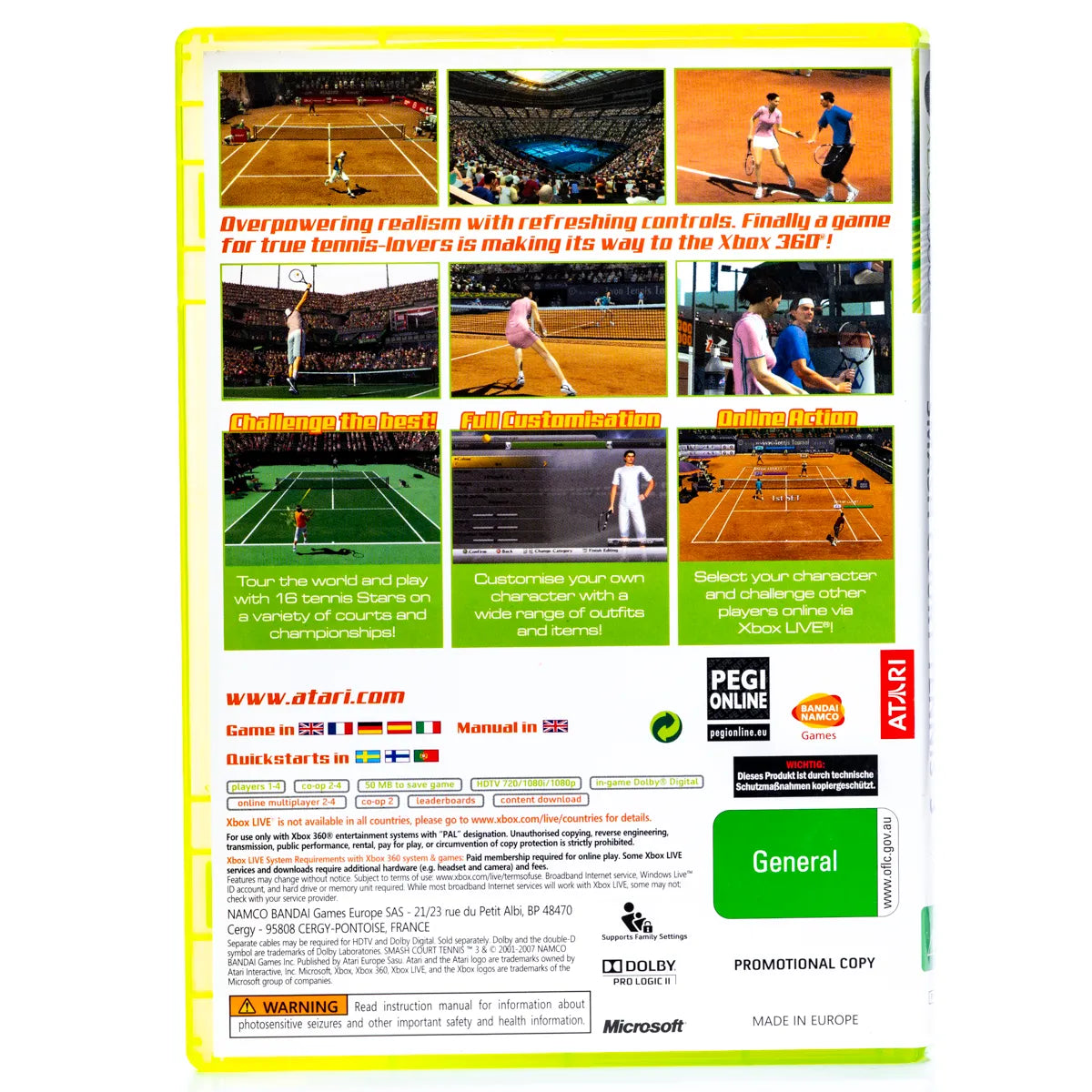 Smash Court Tennis 3 - Xbox 360 spill - Retrospillkongen