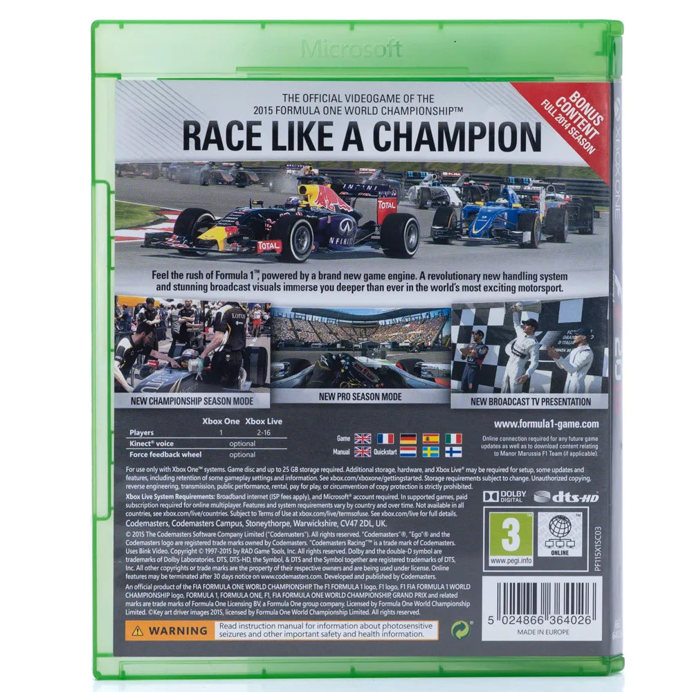 F1 2015 - Xbox One spill - Retrospillkongen