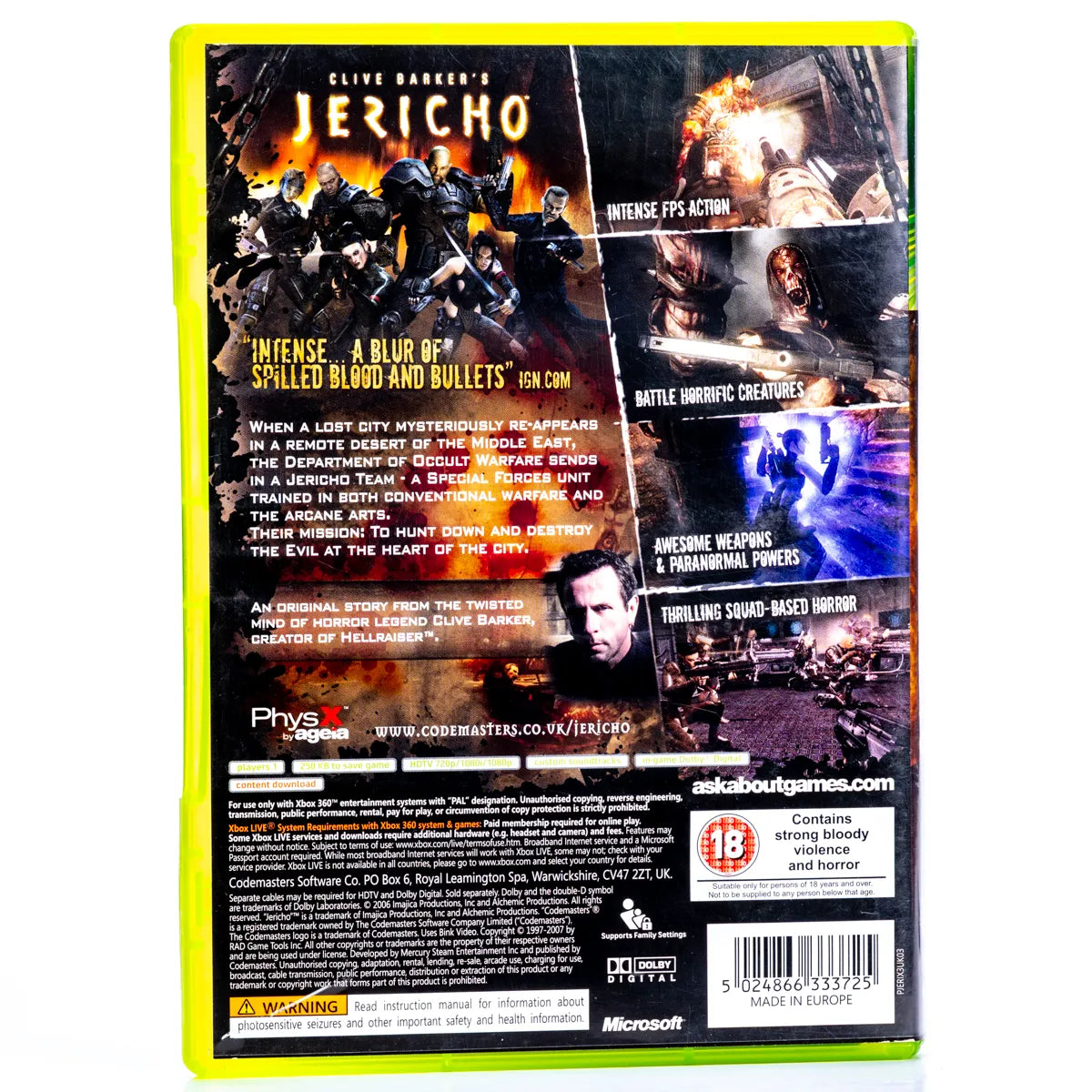 Clive Barker’s Jericho - Xbox 360 spill - Retrospillkongen