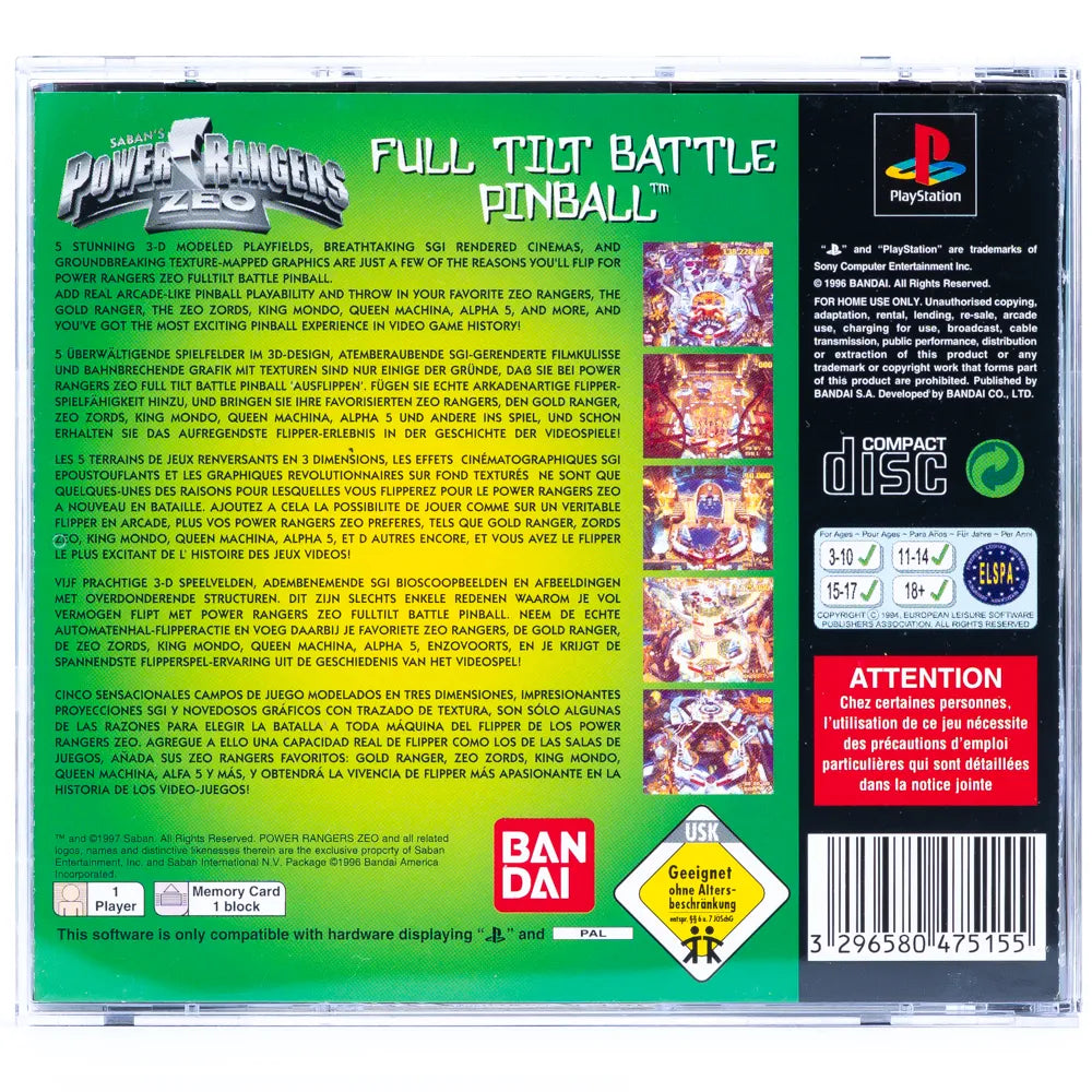 Power Rangers Zeo Full Tilt Battle - PS1 spill - Retrospillkongen