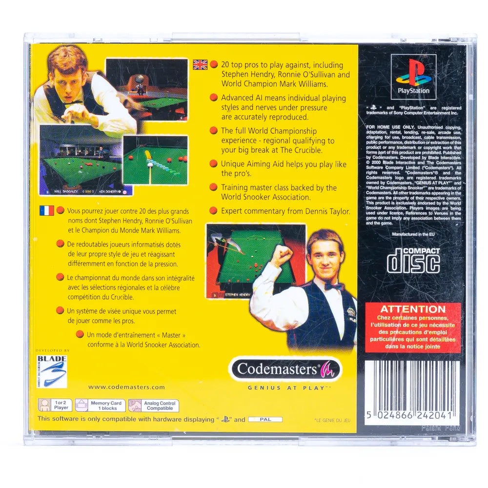 World Championship Snooker - PS1 Spill - Retrospillkongen