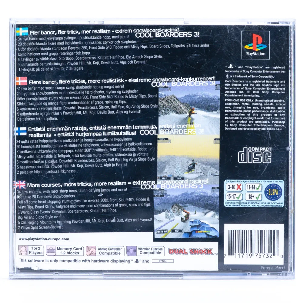 Cool Boarders 3 - PS1 spill - Retrospillkongen