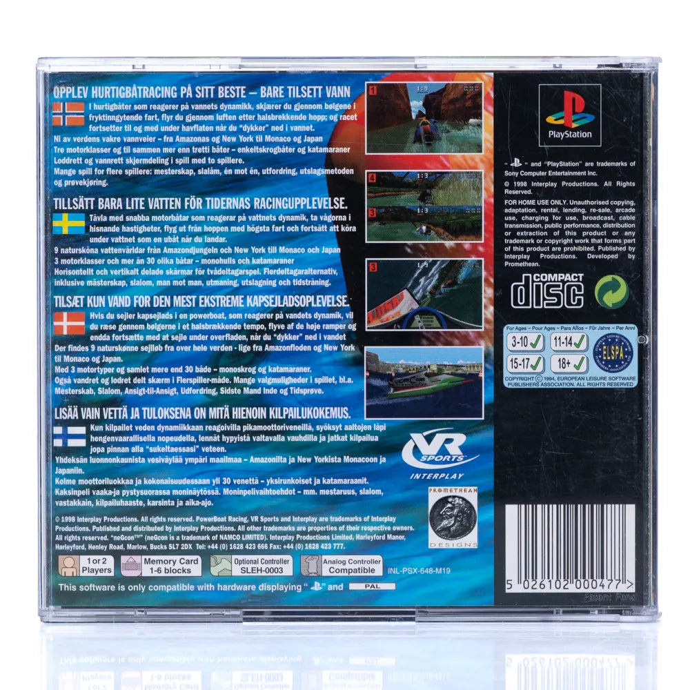 VR Sports Powerboat Racing - PS1 spill - Retrospillkongen