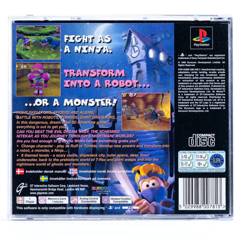 40 Winks - PS1 spill - Retrospillkongen