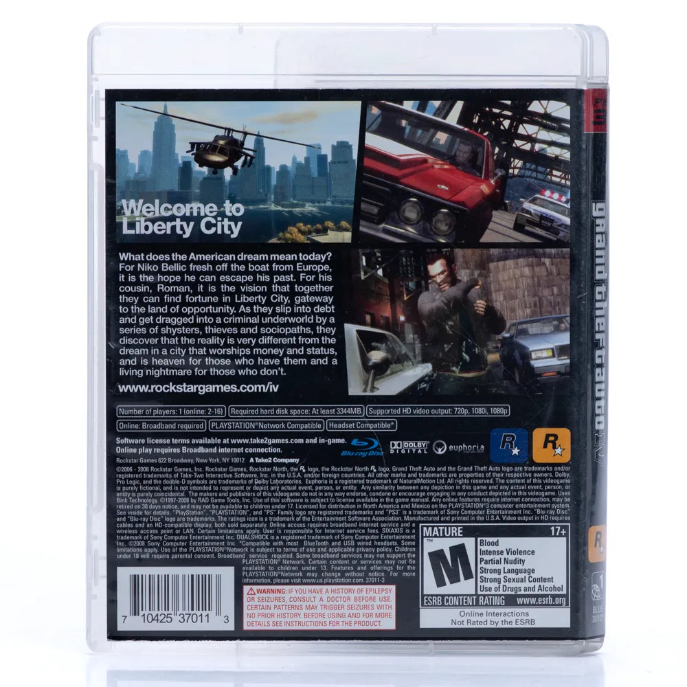 Grand Theft Auto IV (NTSC-U) - PS3 spill